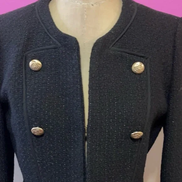 Mango MNG Black Tweed, Boucle Jacket - Picture 5 of 10